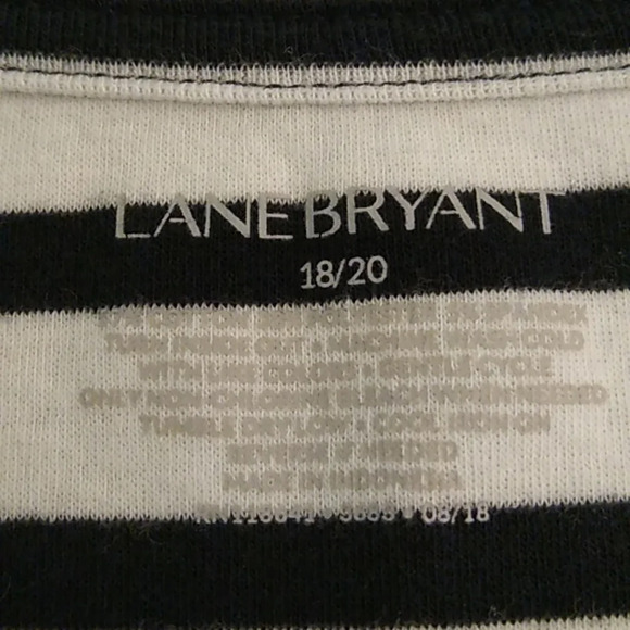 LANE BRYANT STRIPE, POLKA DOT LONG SLEEVE, ROUND NECK, TEE SHIRT TUNIC - Picture 3 of 9